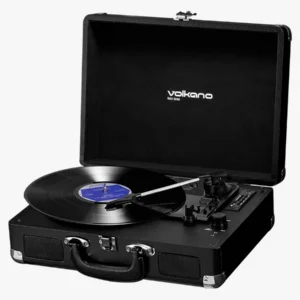 C63s Volkano Retro Series Portable Vinyl Player — Black