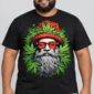 Herbal Beard on a model wearing a black graphic T-shirt with C63s.com hem branding