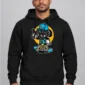 Savage Skater Hoodie on a black hoodie — model front view