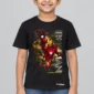Armoured Hero Kids’ T-Shirt — black with front-only print and C63s.com hem logo
