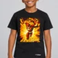 Lightning Dash Kids’ T-Shirt — black with front-only print and C63s.com hem logo