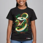 Neon Viper Kids’ T-Shirt — black with front-only print and C63s.com hem logo