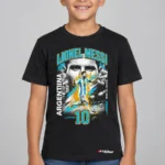 Number Ten Legend Kids’ T-Shirt — black with front-only print and C63s.com hem logo