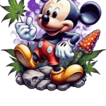 Leaf Mouse print artwork for a graphic T-shirt, available in Black and White