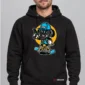 Savage Skater Hoodie on a black garment with embroidered C63s.com logo