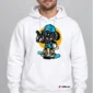 Savage Skater Hoodie on a white garment with embroidered C63s.com logo