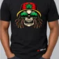 Weed Rasta Skull on a black garment with embroidered C63s.com logo