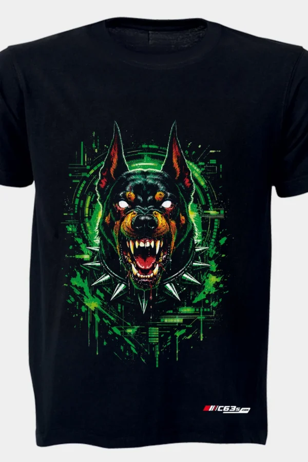 Neon Fang graphic T-shirt — Black shirt-only front view showing the design