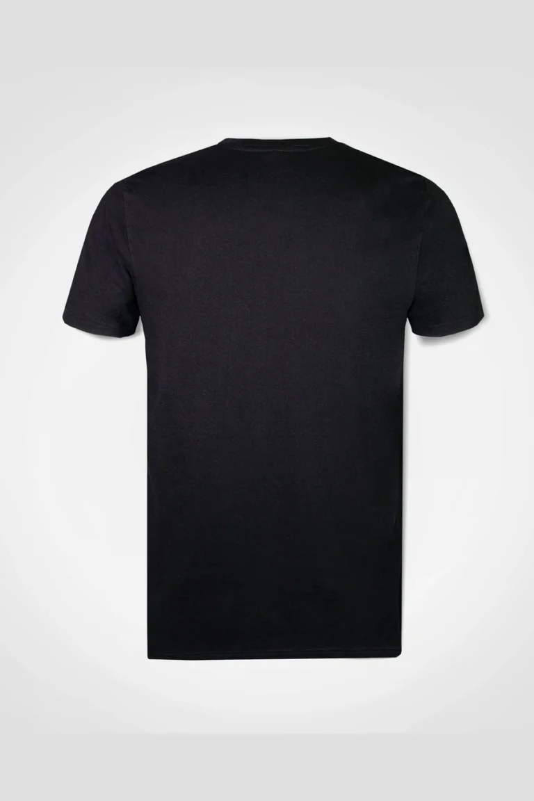 Plain 185gsm cotton tee in Black — back view