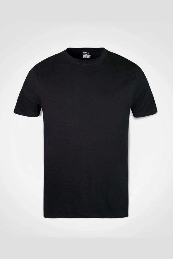 Plain 185gsm cotton tee in Black — front view