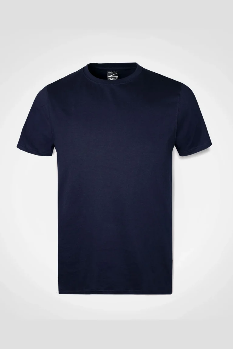 Plain 185gsm cotton tee in Navy — front view