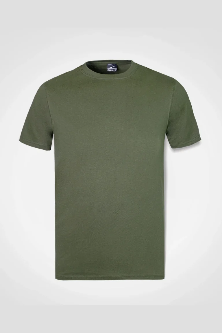 Plain 185gsm cotton tee in Olive — front view