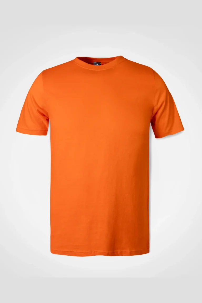Plain 185gsm cotton tee in Orange — front view
