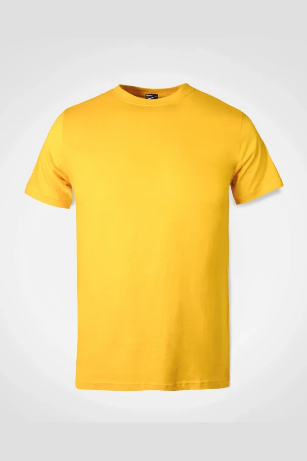 Plain 185gsm cotton tee in Yellow — front view