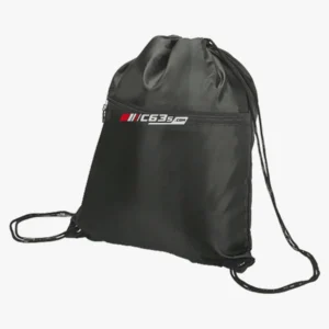 C63s Drawstring Sport Bag with Zip Pocket 210D — C63s dtf (direct to film) branding preview