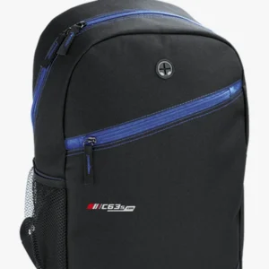 C63s Backpack With Contrast Colour Diagonal Zip — C63s dtf (direct to film) branding preview