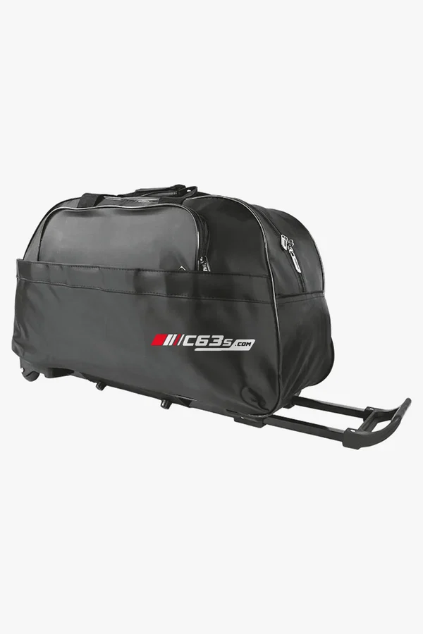 C63s Voyage Wheeled Duffle — C63s dtf (direct to film) branding preview