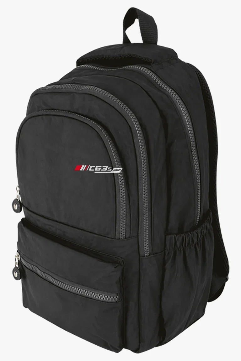 C63s Urban Double Front Pocket Backpack — C63s dtf (direct to film) branding preview