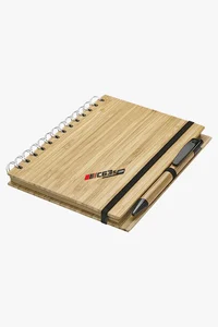 C63s Bamboo Notebook and Pen — C63s pad printing branding preview