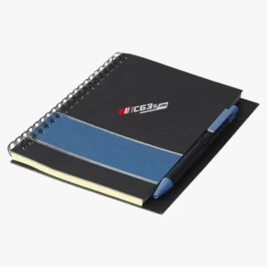 C63s Coloured Stripe Notebook with Pen — C63s pad printing branding preview