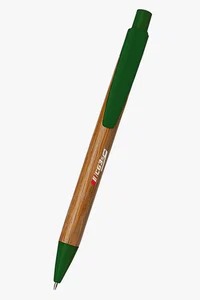 C63s Bamboo Ballpoint Pen with Plastic Trims — C63s pad printing branding preview