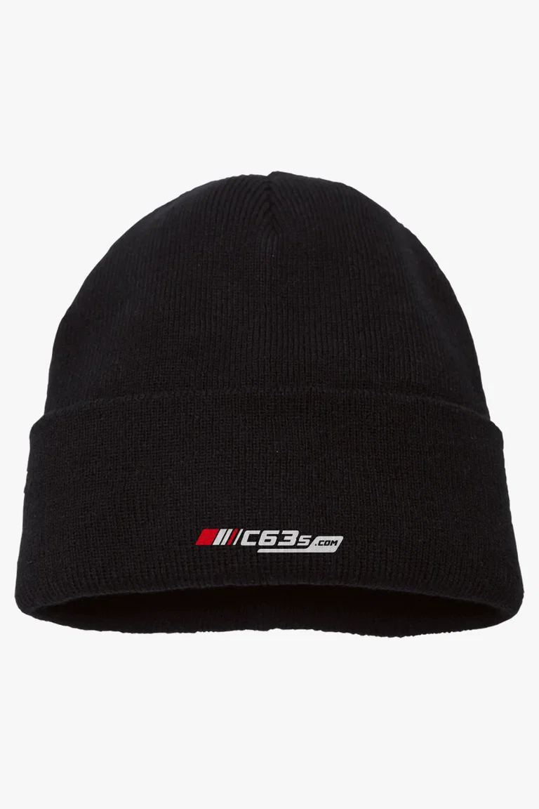 C63s Knitted Beanie — C63s embroidery branding preview