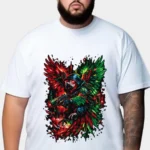 Winged Assassin graphic T-shirt — White front view on the catalogue model